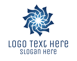 Blue Flower Pattern Logo