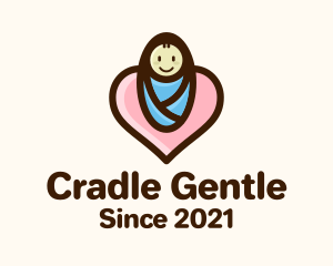 Heart Baby Swaddle logo design