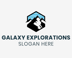 Hexagon Mountain Peak logo design