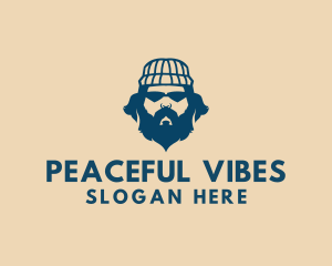 Beanie Hippie Guy logo design