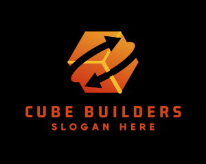 Package Cube Arrow Logistic logo design