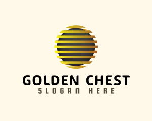 Golden Business Globe logo design