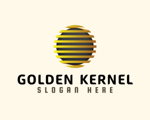 Golden Business Globe logo design