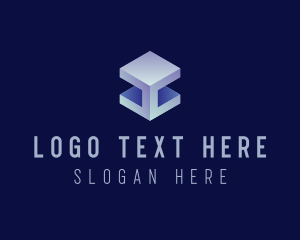 3D Metallic Cube logo