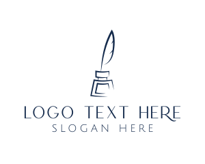 Feather Ink Quill Pen logo design
