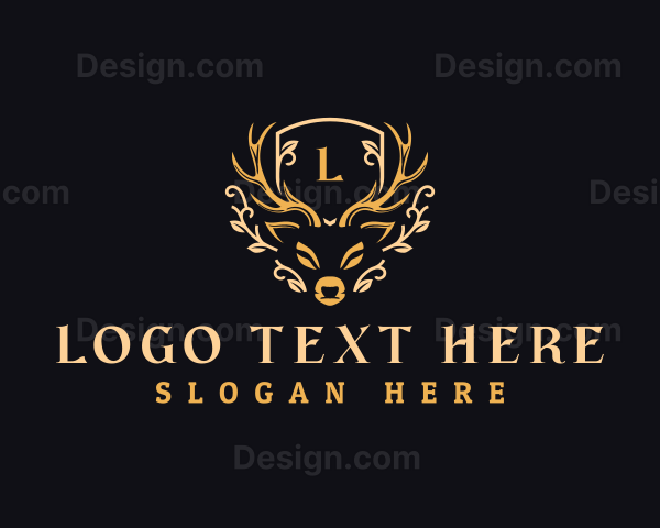 Elegant Deer Antler Logo