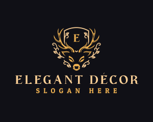 Elegant Deer Antler logo design