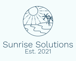 Beach Sun Line Art logo