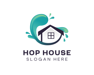 Wave Modern House logo design