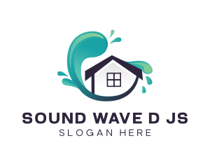 Wave Modern House logo design