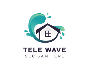 Wave Modern House logo design