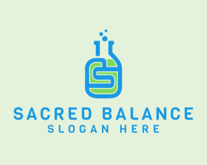 Letter S Science Bottle logo design