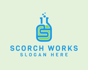 Letter S Science Bottle logo design