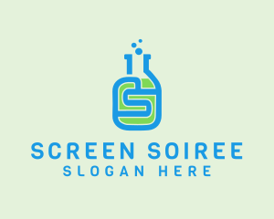 Letter S Science Bottle logo design