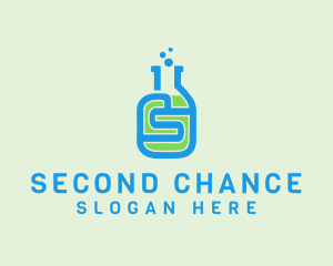 Letter S Science Bottle logo design