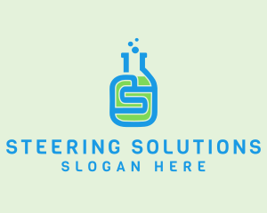 Letter S Science Bottle logo design