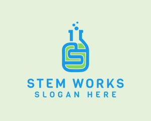 Letter S Science Bottle logo design