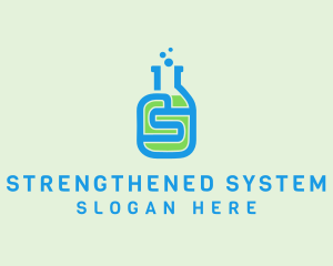 Letter S Science Bottle logo design