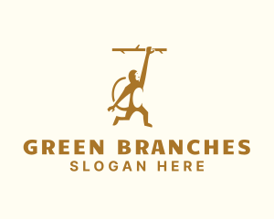 Branch Hanging Monkey  logo design