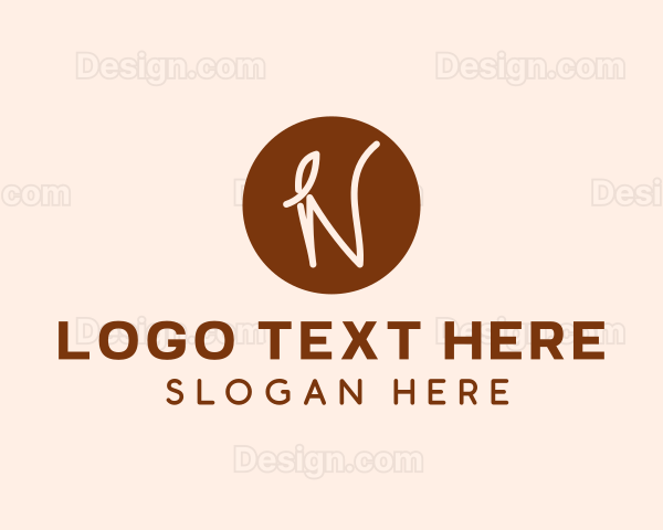 Coffee Leaf Letter N Logo