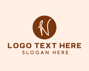 Coffee Leaf Letter N logo