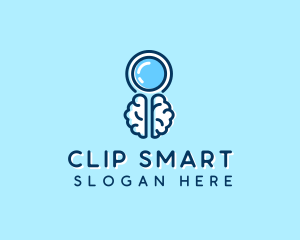 Brain Magnifying Glass logo design