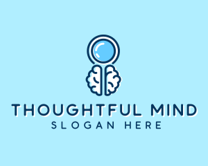 Brain Magnifying Glass logo design