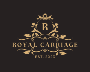 Royal Crown Floral Banner logo design