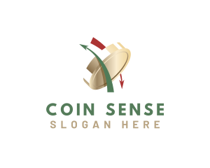 Coin Arrow Stocks logo design