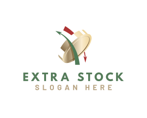 Coin Arrow Stocks logo design