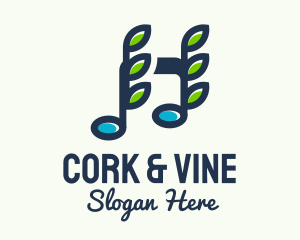 Vine Music Note logo design