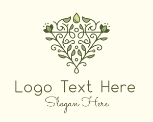 Aroma - Leaf Vine Droplet logo design
