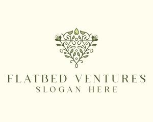 Leaf Vine Droplet logo design