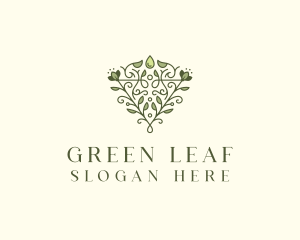 Leaf Vine Droplet logo design