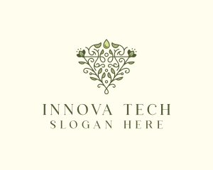 Leaf Vine Droplet logo design