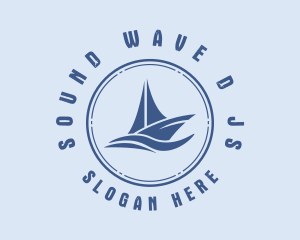 Sailboat Sea Waves  logo design