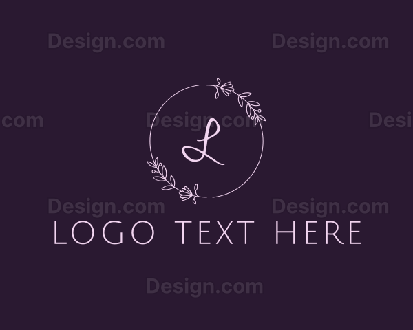 Wreath Flower Circle Wedding Logo