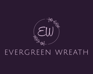 Wreath Flower Circle Wedding logo design