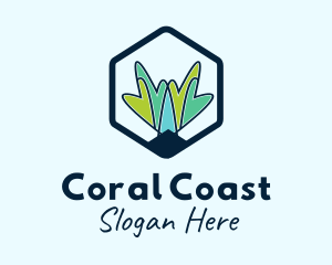 Heart Coral Seaweed logo design