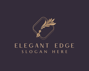 Elegant Quill Writer logo design