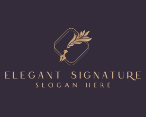 Elegant Quill Writer logo design