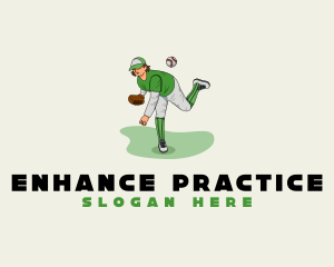 Baseball Pitcher Athlete logo