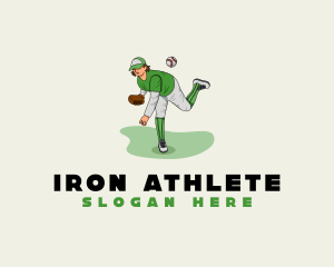 Baseball Pitcher Athlete logo design