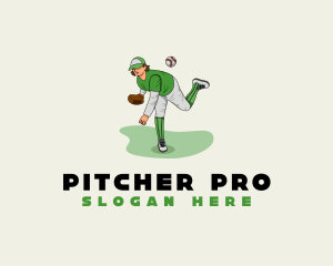 Baseball Pitcher Athlete logo design