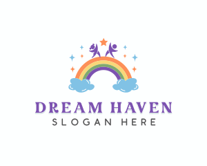 Children Rainbow Playground logo design