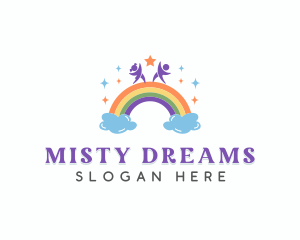 Children Rainbow Playground logo design