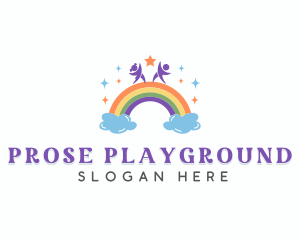 Children Rainbow Playground logo design