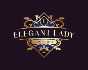 Floral Luxury Crest logo design