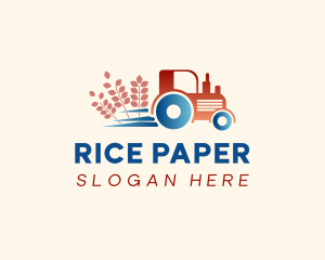 Tractor Wheat Farming logo design