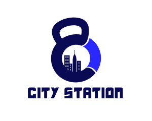 Kettlebell Building City logo design